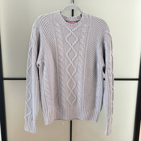 Vineyard Vines Fisherman Crew Pullover Sweater Mens Small Gray Wool Blend Unisex - Picture 1 of 10